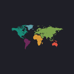 Obraz na płótnie Canvas World Map computer symbol