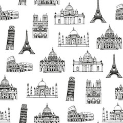 Landmarks of the world vector pattern