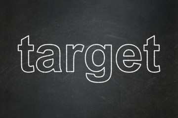 Fototapeta na wymiar Finance concept: Target on chalkboard background