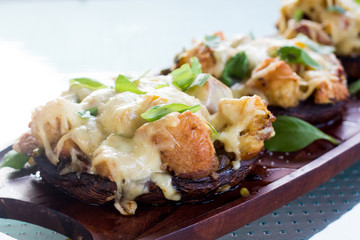 stuffed mushroom on a plate 