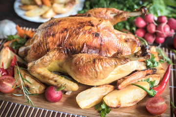 Served roasted turkey