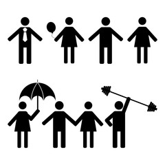 A set of stick figures, vector illustration.