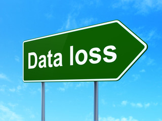 Data concept: Data Loss on road sign background