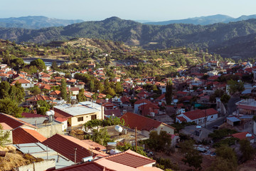 Fototapeta na wymiar View of Pelendri village. Cyprus, Limassol District