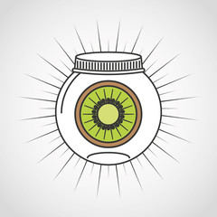 canned fruit in mason jar vector illustration design