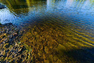 Lake water and boulders, Armenia