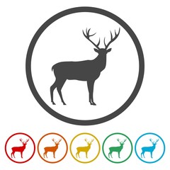 Illustration of deer in circle