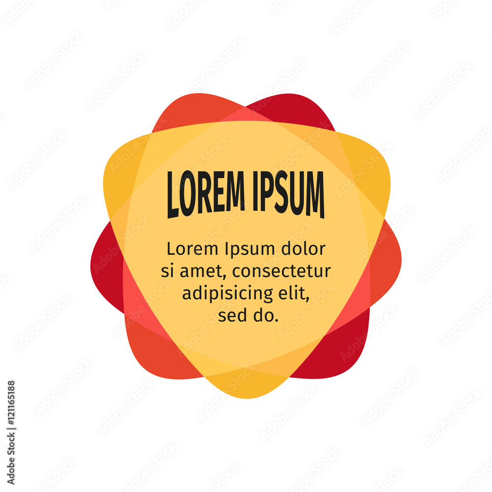 Poster Bright design elements for the abstract colorful background. Color triangular stickers with the text. Web templates. Graphic contemporary design element.Bright children substrate under the text.