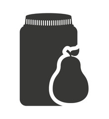 canned fruit in mason jar monochrome silhouette vector illustration design