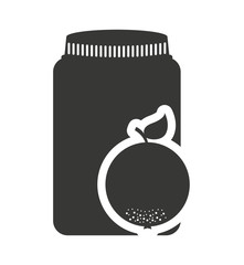 canned fruit in mason jar monochrome silhouette vector illustration design