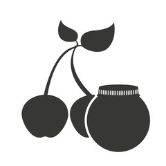 canned fruit in mason jar monochrome silhouette vector illustration design