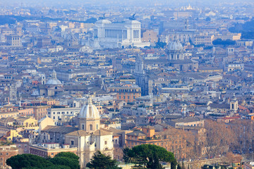 Rome City top view, Italy.