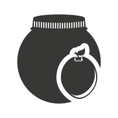 canned fruit in mason jar monochrome silhouette vector illustration design