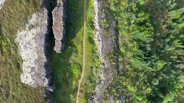 Aerial view of Thingvellir park in Iceland.