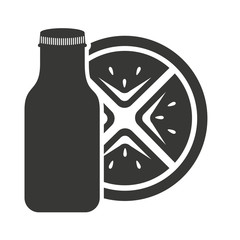 juice fruit bottle silhouette icon vector illustration design