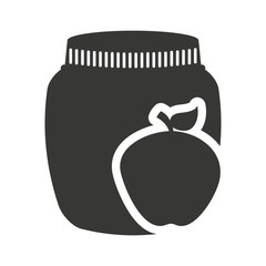 canned fruit in mason jar monochrome silhouette vector illustration design