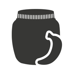 canned fruit in mason jar monochrome silhouette vector illustration design