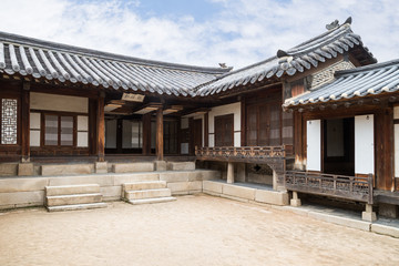 Wooden building at Nakseonjae Complex at the Changdeokgung Palace in Seoul, South Korea.