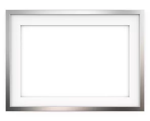 Fotobehang Picture Frame. 3D render of Classic Metal Frame with white Passe-partout. Blank for Copy Space. © jojje11
