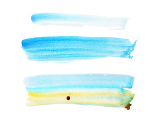 Abstract watercolor aquarelle paint hand drawn colorful splatter stain