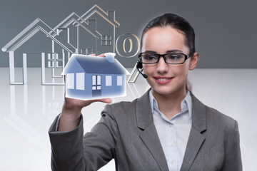 Businesswoman in real estate mortgage concept 