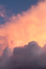 beautiful sky with clouds in the evening