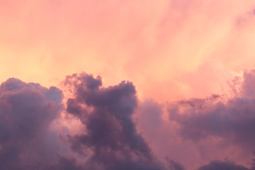 beautiful sky with clouds in the evening