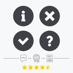 Fototapeta premium Information icons. Question FAQ symbol.