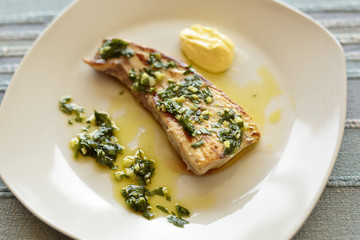 Grilled swordfish with salsa