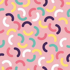 Colorful Vector Seamless Pattern, Memphis Style.
