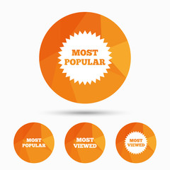 Most popular star icon. Most viewed symbol.