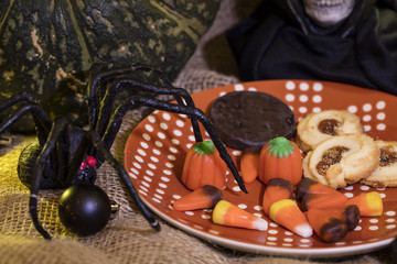 Plated Cookies and Halloween Decor