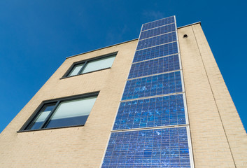 modern house with solar panels