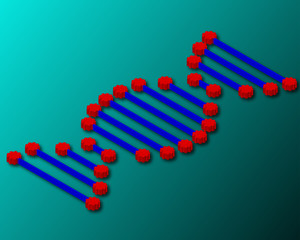 Abstract DNA spiral, molecule structure.