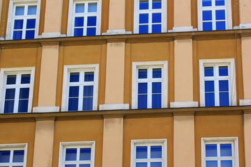Architecture of Wroclaw, Poland, Europe. City centre, Colorful, historical Market square tenements.Lower Silesia, Europe.