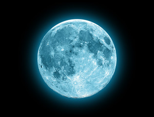 Fototapeta premium Blue Moon isolated on a black