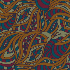 Indian seamless pattern. Stylized color of henna.