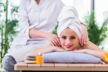 Young woman in spa concept 