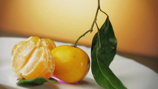 Studio Footage of Rotating Tangerine