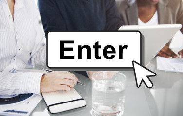 Enter Click Open Load Page Concept