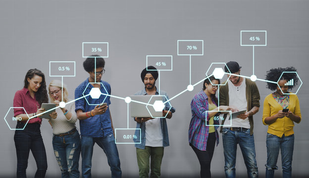 Analysis Statistic Information Percentage Economy Concept