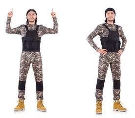 Soldier isolated on the white background