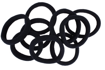 Black scrunchies isolated on white background