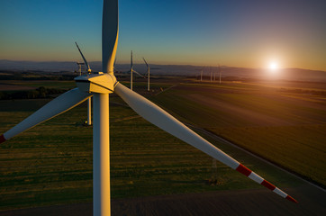 Sunset above the windmills