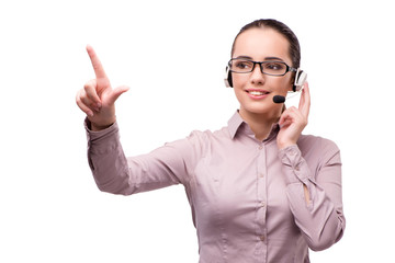Helpdesk operator isolated on the white background