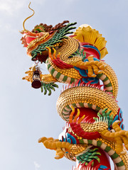 Chinese Dragon sculpture on the Pole