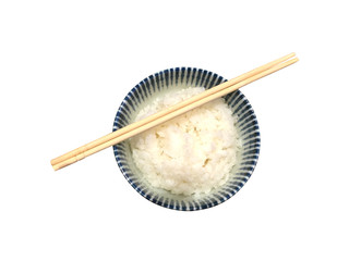 Japanese rice bowl isolated on white background