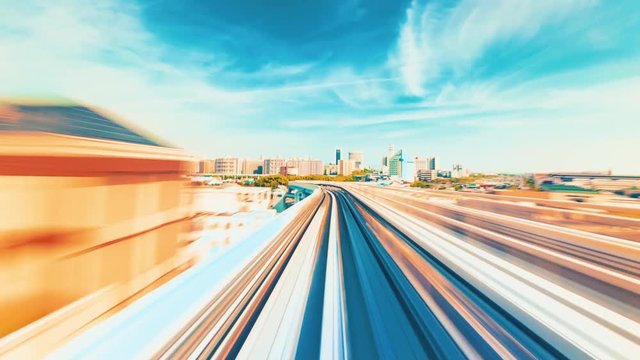 Point of view hyperlapse ride through Kobe Japan on the Portliner Monorail