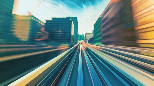 Point of view hyperlapse ride through Kobe Japan on the Portliner Monorail