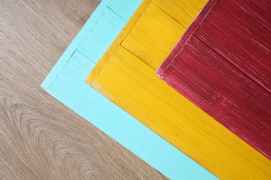 Colorful wooden panels